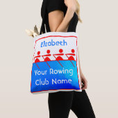 Aangepast rood-blauw vrouwendrukteam tote bag (Dichtbij)