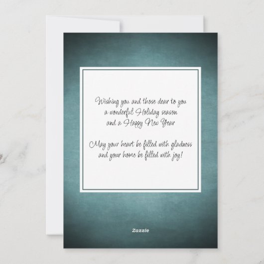 Aangepast rood Blauwgroen blauw vogel en Floral Fo Feestdagenkaart (Achterkant)