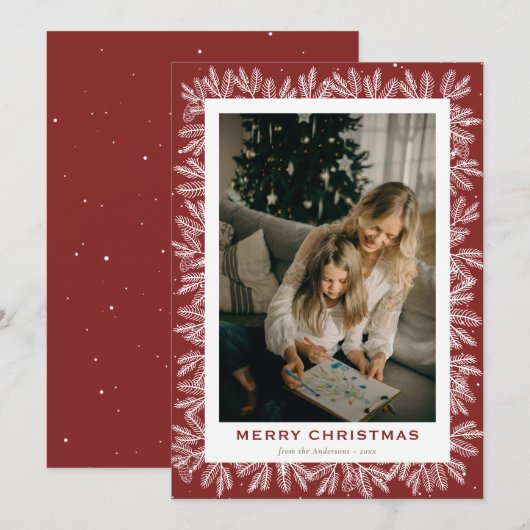 Aangepast rood bos met kerstmis feestdagenkaart (Voorkant / Achterkant)