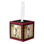 Aangepast rood buffel met speldendog foto van 3 pa decoratie (Voorkant hoekig)