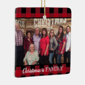 Aangepast rood buffelplaatje foto van 2 foto's keramisch ornament (Rechts)