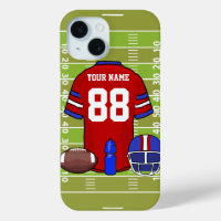 Aangepast rood en blauw Football Jersey op het vel