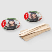 Aangepast rood en wit Afstuderen Foto Handje Fan Handwaaier (Niet-gemonteerd)