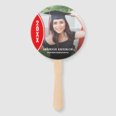 Aangepast rood en wit Afstuderen Foto Handje Fan Handwaaier (Voorkant)