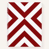 Aangepast rood en wit Chevrons Notitieboek (Voorkant)