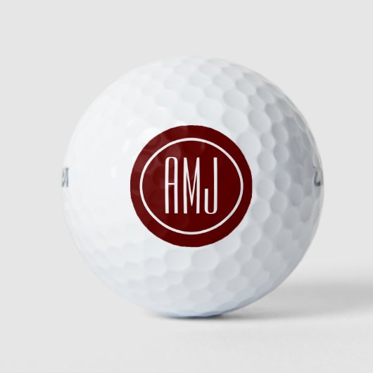 Aangepast rood en wit monogram golfballen (Voorkant)