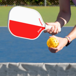 Aangepast rood en wit pickleball paddle