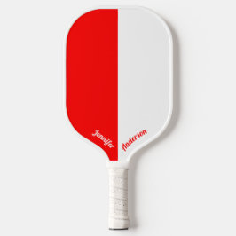 Aangepast rood en wit pickleball paddle