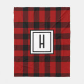 Aangepast rood en zwart gecheckt fleece deken (Voorkant)