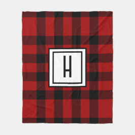 Aangepast rood en zwart gecheckt fleece deken