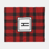 Aangepast rood en zwart gecheckt fleece deken (Voorkant (Horizontaal))