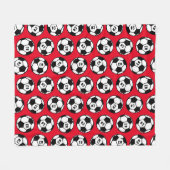Aangepast rood en zwart Voetbal patroon Fleece Deken (Voorkant (Horizontaal))