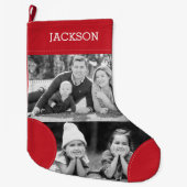 Aangepast rood fotocollage grote kerstsok (Voorkant)