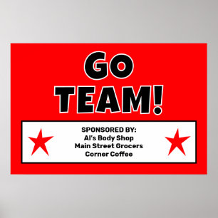 Aangepast Rood Ga Team Poster