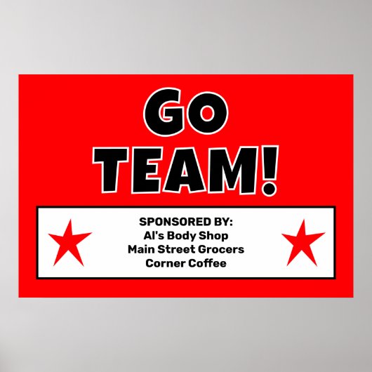 Aangepast Rood Ga Team Poster (Voorkant)