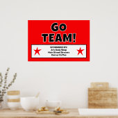 Aangepast Rood Ga Team Poster (Keuken)