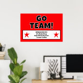 Aangepast Rood Ga Team Poster (Thuiskantoor)