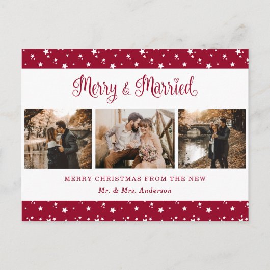 Aangepast rood gehuwd en feestdag Briefkaart (Voorkant)