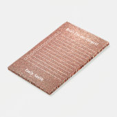 Aangepast rood glitter dat is gelinkt om lijst te post-it® notes (Schuin)