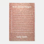 Aangepast rood glitter dat is gelinkt om lijst te post-it® notes (Voorkant)