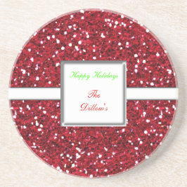 Aangepast rood glitter Design Holiday-Onderzetter Zandsteen Onderzetter