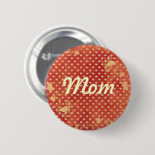 Aangepast rood grijpingspatroon ronde button 5,7 cm (Voorkant /achterkant)