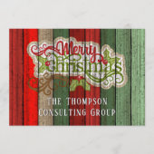 Aangepast rood groen weeplanken patroon H Feestdagenkaart (Voorkant)