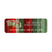 Aangepast rood groen weerspatroon met hout etiket (Voorkant)