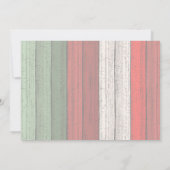 Aangepast rood groen weerspatroon met hout feestdagenkaart (Achterkant)