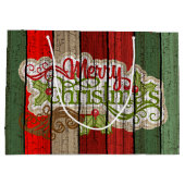 Aangepast rood groen weerspatroon met hout groot cadeauzakje (Achterkant)