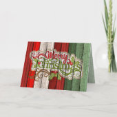Aangepast rood groen weerspatroon met hout kaart (Voorkant)