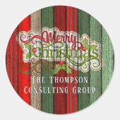 Aangepast rood groen weerspatroon met hout ronde sticker (Voorkant)