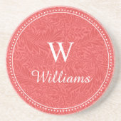 Aangepast  rood-larkspurpatroon zandsteen onderzetter (Voorkant)