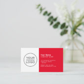 Aangepast rood modern minimalistisch elke kleur visitekaartje (Staand voorkant)