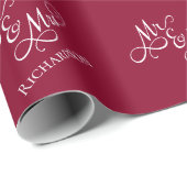 Aangepast rood Mr en Mrs inpakpapier (Rol Hoek)