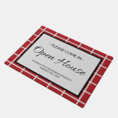 Aangepast rood onroerend goed Open House Doormat Deurmat (Schuin)