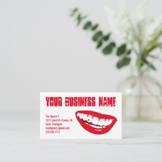 Aangepast rood optillen Tandgom na Visitekaartje (Staand voorkant)