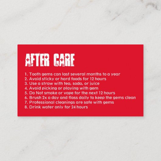 Aangepast rood optillen Tandgom na Visitekaartje (Achterkant)