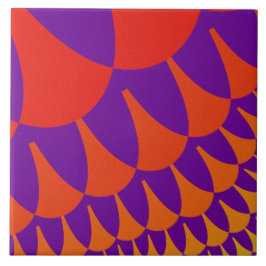 Aangepast rood Oranje schalen groot profiel Tegeltje