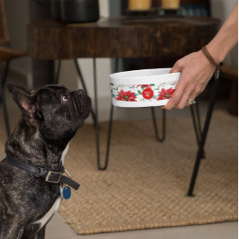 Aangepast rood Poinsettia Holly Berry kerstpas Voerbakje