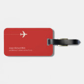 aangepast rood reisvliegtuig bagagelabel (Achterkant horizontaal)