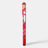Aangepast rood & roze marmer met goud Case-Mate iPhone case (Achterkant / Links)
