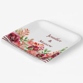 Aangepast rood roze Oranje bloempapier Bord (Gebogen)