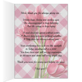 Aangepast rood roze tulpen roze rode gingham (Binnen (Rechts))