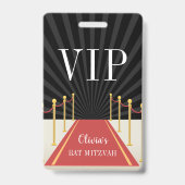 Aangepast rood tapijt VIP-pas Mitzvah Badge (Voorzijde)