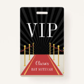 Aangepast rood tapijt VIP-pas Mitzvah Badge (Voorkant)
