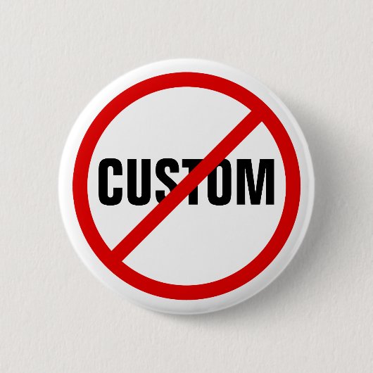 Aangepast rood verboden insteekplaat ronde button 5,7 cm (Voorkant)