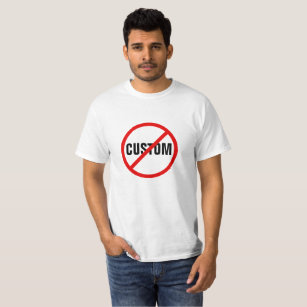 Aangepast rood verboden teken aan shirten t-shirt