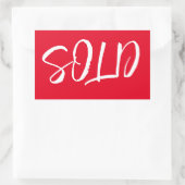 Aangepast rood verkocht ticker rechthoekige sticker (Tas)