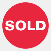 Aangepast rood verkocht ticker ronde sticker (Voorkant)